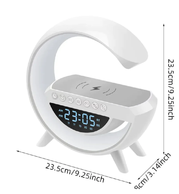 PARLANTE/LÁMPARA/RELOJ LED DISEÑO G - 6 EN 1